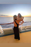 I originally ordered this dress in a medium, but it was a little big, so I quickly ordered a small. The small is perfect. I wore it for formal night on my cruise. It was a little long, but I wore platforms and was fine. It did show a little side boob, but it was fine. I got so many compliments. - Jessica J.
