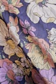 It's really flowy lightweight material. Beautiful almost art nouveau-style floral print. I ordered a Small and Medium, the Small fit perfectly.  I'm usually a dress size 4 or 5. - Natalie L.