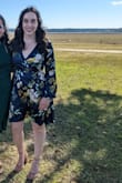 Very flattering comfortable dress. I did get the sleeves altered at the cuff. They were very loose on my wrist. Other than that, it was a great fit. I felt very pretty in this dress. - Becca E.