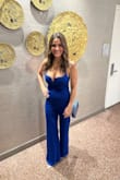 Absolutely loved this blue jumpsuit! I received so many compliments. Like always, I say Lulus is my go to! Can't wait to wear this again! - Abbey S.