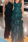 So flattering! Details around the waistline, with layered slit & tight waist, help hide the belly area, leaving you feeling so confident. Stretchy material! - Suzie S.