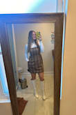 I bought these to go along with a plaid dress! I loved them! They fit true to size in a 9, and a 9 was perfect. They are such a cute statement boot to own! I'm happy I made the purchase. - Makayla C.