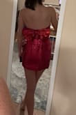 I'm tall and skinny with a normal bust size, and it fits okay. Little short and a little loose around the bust area but still okay. Material is great! Shine is perfect. - Rachel H.