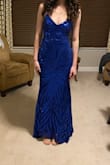 I actually purchased 3 dresses from here for my daughter, all fit true to size and looked amazing in person. She had a hard time eliminating two. Purchased for upcoming junior prom. Love that I do not have to have alternations done and she is ready to go. Cannot wait to see color in natural outdoor lighting. Pictures were just trying it on. - Lisa W.