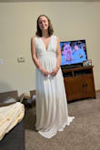 This dress would be perfect for a beachy wedding, just ended up not being my vibe! Definitely appreciated the dress though - it fits true to size! - Isabel B.