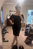 I ordered this for a work banquet. I'm a mom of 3 and want something flattering yet still modest/classy and well-made. The fabric is thick and quality. My kiddos got sick and I never made it to the banquet but the fit is very flattering and plan to wear it out. Here's a shot of it in my messy room! - Lauren A.
