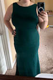 It has just enough stretch to be comfortable. The color is gorgeous and I love it so much. Had to get creative with the bra situation, but I found a body suit with no back that works. I personally wouldn't go without a bra - Hannah A.