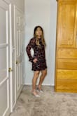 I think this might be one of my favorite designs and looks of a long sleeve dress but it is really really tight around the waist, even with Spanx.  Definitely size up maybe even two sizes but it was really really cute thinking of getting myself another in a bigger size. - Gregory L.
