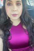 It says magenta but unless you're in direct sunlight, it looks burgundy in every other picture. I was able to dance and move around easily and it didn't snag on anything all night. Super pretty and the cutouts on the side just make it that much cuter. I did have to get 6 inches hemmed off because I'm short but it was worth it! - Avianna E.