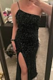 I bought this dress for an upcoming Ball with work and 10/10 love. Fit perfectly and the color of the fabric is very flattering! You lose some sequins but not enough that I wouldn't buy this again. - Brittany S.