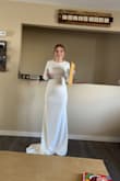 Was waiting for this dress to restock definitely worth it I got a size small and I'm pretty short so I probably couldn't have it altered shorter but I just left it. Lol, I only have silly pictures since I haven't gotten my pictures back. - Carly F.
