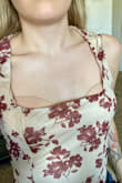 I absolutely love how soft this top is! It is very comfortable to wear, and it is a very versatile outfit. I ordered a medium and it fit well, the only issue I had was it was looser around the bust area, but that is because I am extremely flat chested. I have to order a medium because I have very broad shoulders. I also like to wear a bra with most of my outfits, and you can see in picture 2 it is hard for me to wear a bra without it being visible, so if you are like me you will have to wear pasties or a balconette instead. Overall, I love this top and would recommend to a friend! - Emma P.
