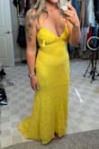 I really liked this one and was hoping it'd work for me. Unfortunately, it didn't. I'm 5'11 and it was just too short. It was also pretty tight. Not in a "can't breathe" kind of way. It's more of a thin material and will show every bump and lump, can't wear underwear, etc. I tried on 3 different shapers with it, and you could see every line on all of them. I'm normally a size 10 in dresses and med/large tops, and got the large. - Mallory M.