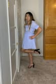 The dress is really cute on but the lightweight material tends to rise and expose underwear. - Gregory L.