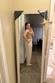 I've never had a problem with anything from Lulu's but these pants were supposed to be ivory and they came more beige. They're darker than anticipated and they don't match what I was hoping to pair them with, and they're too long and too loose fitting in the legs (they're meant to be a little loose, but not baggy), so, unfortunately, they're going back. (This is me posing. The way they look while walking around is not as flattering) - Morgan S.