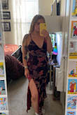 I liked the fit of this dress. The fabric had a crushed velvet appearance and didn't look quite as expensive as the model's dress in the picture, but it still worked. My one issue was that the side zipper did not lay flat. It was very bothersome, and I felt like it was just because of poor construction. So the side of the dress would scrunch up, giving a less than sleek appearance. It wasn't because the dress was too tight or too loose. It's like they had installed a zipper that was too long. - AnaClare B.