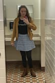 Super cute skirt! I love wearing it to school. Definitely wear it with leggings (it's a bit scratchy underneath and I'm personally not comfy without them). Love love love!!! - Autumn S.