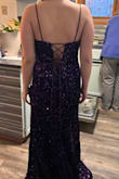 Beautiful color of deep purple with a little bit of bling! Fits perfectly and is the perfect length! It is well-made and shipped extremely fast! We ordered both a large and a medium and ended up sending back the large. The return process was easy and completed very fast! Great return policy! I definitely will recommend Lulus to others and plan to purchase from them again!! I highly recommend it! - Kim T.
