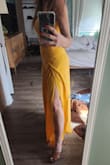 I bought this for a trip I'm taking in a few weeks to Cancun and I absolutely can not wait to wear it! For reference, I am wearing 4" heels in the photos (I'm 5'2"). - Julia P.