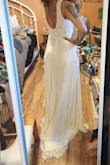 I absolutely am in love with this dress. It's everything I wanted and more. So well made, so beautiful. Perfect for a beach elopement/ wedding day. It fits well, is crafted beautifully and is of great quality. I cannot wait to wear it on my wedding day. I am in love. It fits just slightly big, but I'm not sure an xs would have fit as nicely. Overall, I'm very happy with my order. - Brittany V.