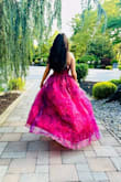 Absolutely obsessed with this dress! It was a huge hit, and I felt like a total princess as I walked! The length is a little bit on the longer side for me, even with the platform 6 inch heels, but I didn't have to have it tailored. There is no stretch to the dress, so I'm glad I went with the small instead of the XS. I managed to make it through the night without falling. I got so many compliments! - Alejandra G.