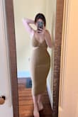 This dress was absolutely gorgeous! Very Kardashian-esque and great quality. Fuzzy material that could be worn in warmer weather. The color wasn't exactly what it was in the photo, but still beautiful. - Hope R.