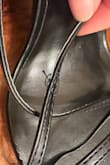 These shoes are so cheap. Arrived with [the] base peeling off and threads on straps already loose. Rush shipped them for an event, and now I won't even be able to wear them.  Don't waste your money. - Alexandra M.