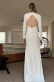 This dress is super comfortable, has a bit of stretch, and looks beautiful. Not to mention the sleeves completely covered my arms and I have a 6ft arm span. So beautiful. This is a top contender of mine. I highly recommend it. - Samantha T.