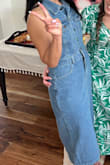 Loved this dress! It fit perfect with boots. The perfect [matching] jean look is in, and this totally brought my obsession to jean looks. Loved the halter, showed off my back. Super cute and fun dress - Lorena C.