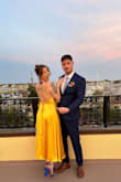 I loved this dress, but it is a statement that's for sure. Perfect for spring events! I got so many compliments pairing the dress w/ a complementary color (blue)! The only thing is the dress is longer than it looks on the model, so I did get mine altered a bit shorter! - Abie J.