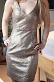 Considering the price of this dress, it is thoughtfully made and has a flattering cut! I especially like that you can wear a standard bra with it. You have to handle the dress with care because of all the sequins but it is a great value! - Haley J.