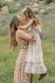 I purchased this dress for mommy and me photos with my daughters, and I'm so happy I did! It was perfect for our outdoor shoot. Fits true to size, and the back detail is so adorable and makes the dress so flexible with sizing. Would highly recommend!! - Haley C.