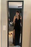 This dress is amazing. I got this for a gala, and I got so many compliments on it all night! If you're pear-shaped with smaller boobs like me, you might want to think about sizing down so that it fits more snugly up top. I'm between a S and M and ordered a M, so I was pulling it up a little bit all evening. But overall, I love this dress and can't wait to wear it again! - Kristen V.