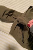 Jacket is cute and color is perfect but one of the pockets was not sown in the inseam. Noticeable when I tried it on and shows in the front. I wanted it for this weekend and paid extra for fast shipping so I'll have to stitch myself. First picture is the other pocket sown in. - Serene S.