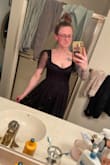 I don't know why no one has mentioned that this dress has pockets!!! I'm obsessed. The black is giving all the witchy vibes I was looking for. Yes- this dress definitely runs a tad large. I'm usually a borderline small, closer to medium. Reading the reviews, I ordered a small; it's still a little large on the chest (I had to put on a push-up bra to fit into it but I'm only a 32b). It's also a lot longer than I expected but I've also noticed that with previous dresses. I also love that it has the corset bar on the sides to help the top seem more elegant and put together. - Gracie F.