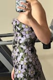 Bottom part of the dress was too tight on my hips, but the top part was too big. The rubber strip that keeps the dress up was floating an inch away from my chest. The material is beautiful so it's disappointing that it fits so poorly. - Maddie M.
