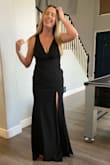 I tried several similar and was worried about not being able to wear a bra with this one, but the front is supportive (I will likely do sticky bra) and spanx shorts under just for smoothness.  It's stretchy, comfortable, and looks way more expensive! - Laura C.