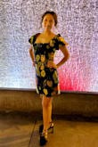 I purchased this dress for a formal wedding and got away w it. If it was a long dress I also would have purchased it. I got so many compliments from wedding guests, venue staff, and ongoers.
Package arrived on time without defects. Dress and material were easy to steam. Sleeves actually puffed. Rich color were perfection! The dress fit me like a glove! True to size. I am 5'2, 114lbs, and purchased a Small. I will be buying the pink one next! - Marisol B.