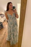 I love this dress! The shoulder straps are stretchy, so I found that I can wear the dress with the waist right under my bra, or pull it down to my true waist. It's definitely too long so I'll be getting it altered, but I expected that since I'm so short. This dress will be perfect for the formal wedding I'm attending, and I look forward to wearing it to an upcoming ball as well. I also feel pretty confident that I'll be able to wear this as my weight fluctuates CONSTANTLY. I'm a small/medium and sized up to accommodate that. - Cary R.