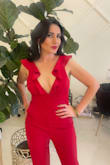 I am very happy with this romper, good quality and nice solid stretchy material. Very nice deep red color. It fits perfectly and felt very comfortable on me. Got lots of compliments. - Diana V.