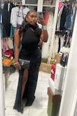 This dress is stunning. Fits true to size, just a little long. - Jasmine D.