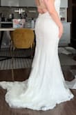 From all the wedding dresses I tried on from Lulus, they all run small! I am normally a M; I ordered this in L thinking I would just alter it, but it ran pretty tight. I ordered another size up after this one in XL which fit me more comfortably. It's absolutely stunning and has a lot of fabric so this one is HEAVY! Because of how heavy it is and being in CA, I decided it would be too hot to wear; plus, the train is a lot for a lowkey wedding but so stunning!! - Sofia N.