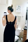 I ordered this because I ordered one of the strapless jumpsuits from here and wasn't sure if I would 100% like that one. I do like this one, it looks really cute, and I love the lace detailing in the back. It does feel a little bit loose on me around my chest/armpit area, but that is probably because I don't have much of a chest to fill out the upper portion lol. It looks really nice though and is comfortable! - Kayla M.