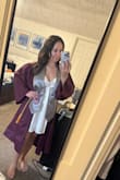 I bought this for graduation, and it fits great. The straps are super adjustable too! It looks super cute, but the material is way shiner than I thought it would be. When I paired it with my cap, gown, and other accessories, I didn't like how it looked put together. Still adorable. If I didn't get it in white, I would have kept it! - Paige H.