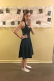I was so excited for this dress to come in so I could wear it to my semi-formal dance, but when it arrived I knew I would need to return it. I tried it on just to see how it fit. I got a small and it fit perfect in my bust and waist and hips. Everything was perfect except the fact that the dress went past my knees. Based on the picture provided, I was expecting this dress to fall mid thigh but instead, I got a super unflattering length that was completely unexpected and disappointing. I was actually expecting this dress to be a little bit short because I have long appendages and a long torso, but I was just surprised and angry that it turned out to be way too long when the picture gave me such high hopes. - Meg H.