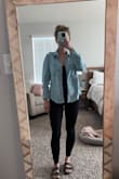 Love this shirt! It has nice fabric that is so comfortable and fits well. Some shirts like this are so boxy, but I really like this one! It looks wrinkly in my photo since I just washed it, but it irons really well. - Alissa S.