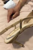 My shoe size doesn't fit. The size for this shoe is also a 9 but way too big. One heel is taller than the other. Poorly made. - Margarita D.