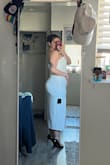 The material is fantastic! I have small boobs and a big thighs/waist. The dress fit perfectly on all sides. I normally run into the issue of the bottom of the dress fitting perfectly but the top part fits loose, but with this dress everything fits perfectly! - Hannah R.