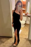 This dress was perfection for a black tie gala I attended. I'm usually an XS/S in dresses and the small fit perfectly. It was a touch long on me (I'm 5'2 3/4) but with 5 inch heels, it worked! The dress itself was a nice material, not heavy or stiff, and form fitting but not tight in any way that made it uncomfortable. It was easy to move and sit in because of the slit and was very flattering on - it hugged all the right places. I would highly recommend this dress as a guest of a wedding or event that requires a full-length gown. It's a classic silhouette but with a more modern one shoulder strap. I will be wearing this again for sure. - Erin M.