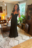 I bought this for Junior Prom, and it did not disappoint. It is so well made for the price and I received tons of compliments. The top back area did gap a bit but it wasn't an issue for me. The sleeves are tight (to hold it up, I think) so if that's an issue for you, it's something to consider. I love this dress! - Shelly V.